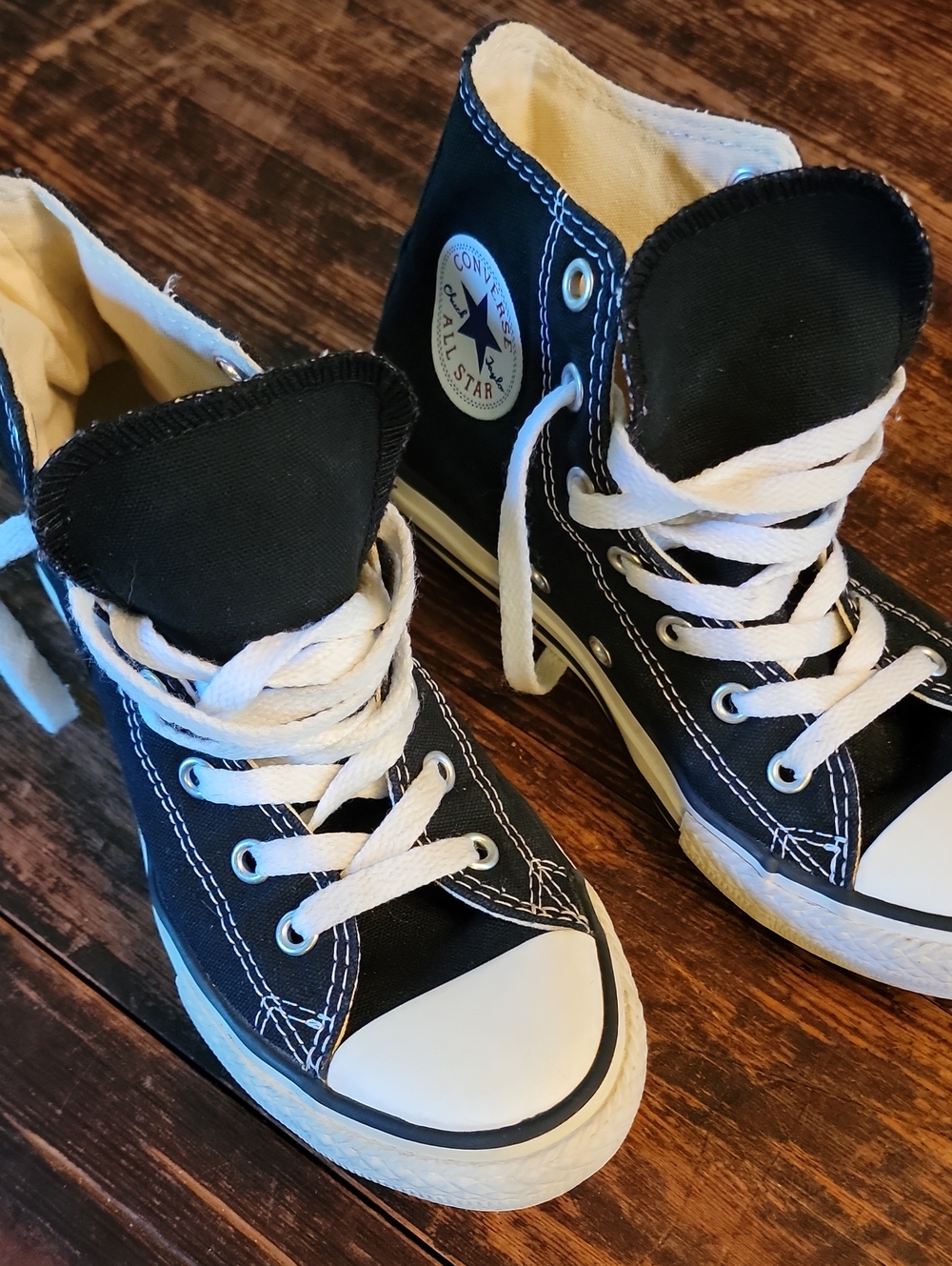 Converse Kids Black & White High Top Sneakers